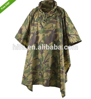 camouflage rain poncho