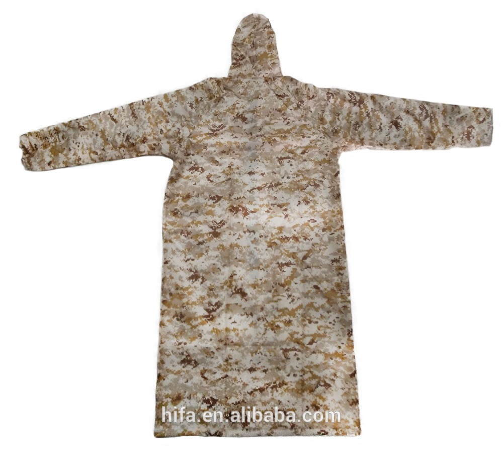 PU 210D waterproof desert camouflage military raincoat
